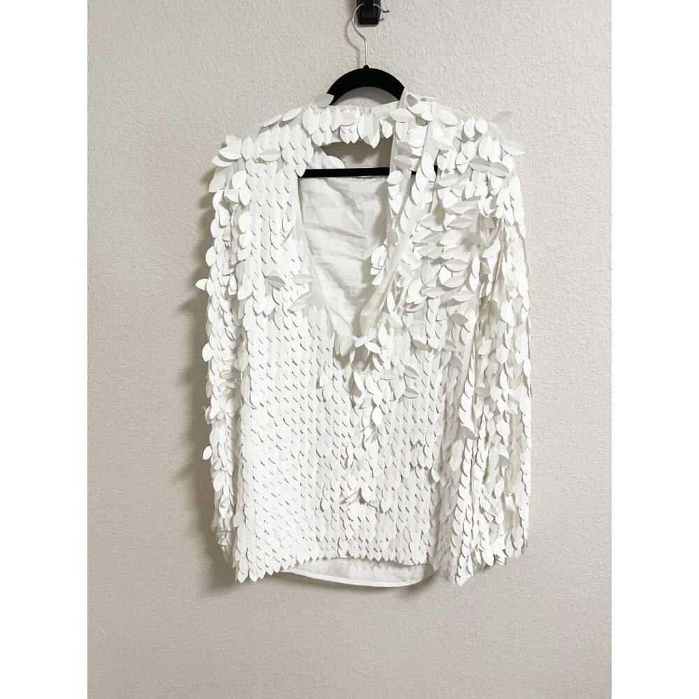 ASOS Cream Sequin/Paillette Mini Dress - Picture 4 of 8